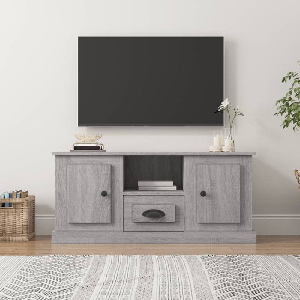 Vidaxl TV skrinka sivý dub sonoma 100x35,5x45 cm kompozitné drevo